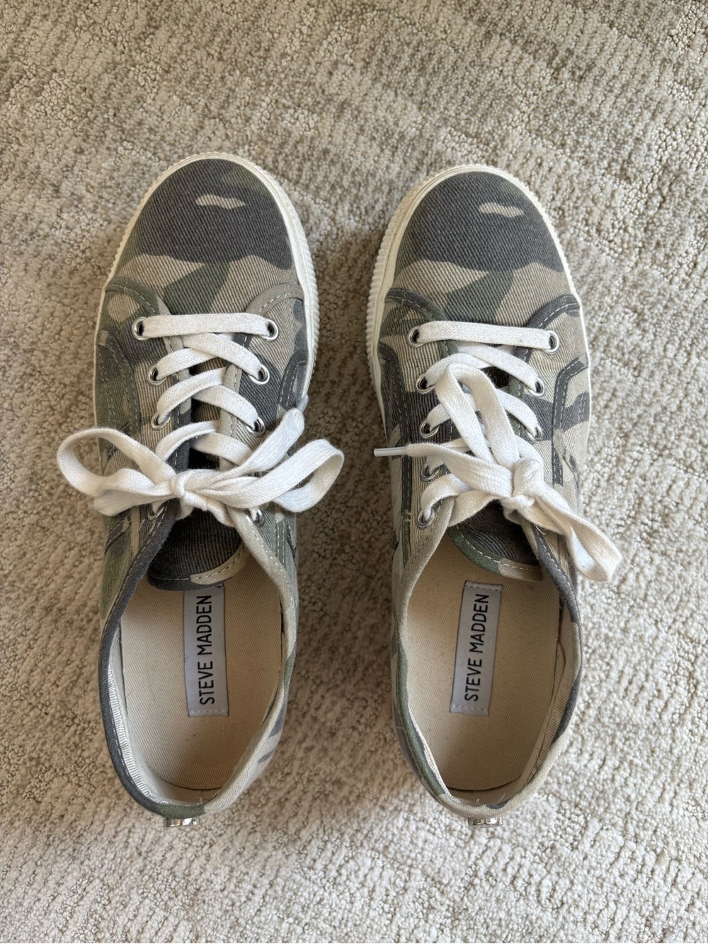 Steve Madden Camo Low-Top Canvas Sneakers - Green, Khaki & Gray